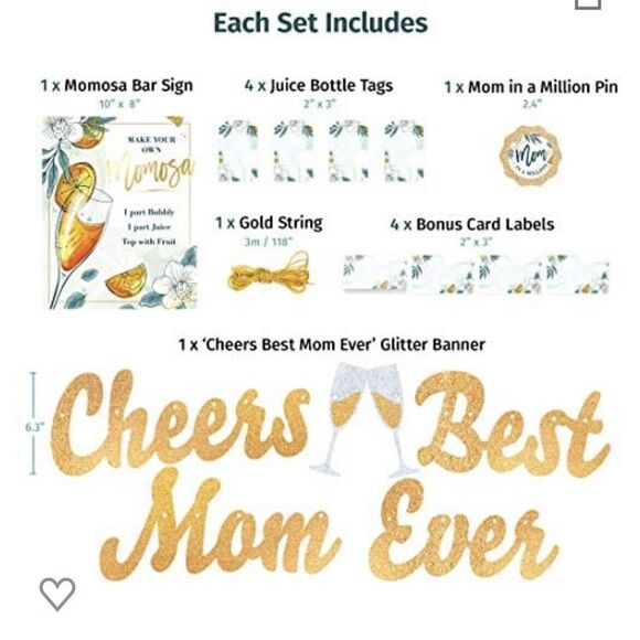 Mother's Day Bubbly Bar Decoration Pack - 12 Piece Set - Brand New - Picture 2 of 3